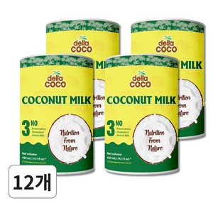 델타코코 코코넛 밀크, 12개, 400ml