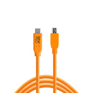 테더툴스 TetherPro USB C 타입 to 2.0 Mini-B 5-Pin 케이블 4.6m, CUC2415-ORG