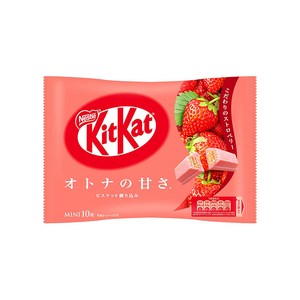 일본간식 일본과자 일본초콜릿 Nestle 네슬레재팬 KITKAT 킷캣미니 오토나노아마사 스트로베리 12매입 x 2봉, 130g, 12개