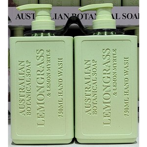 AUSTRALIAN BOTANICALSOAP 오스트레일리안 보태니컬 솝 레몬그라스&레몬머틀 핸드워시 750ml X 2개 (원산지 : 호주)