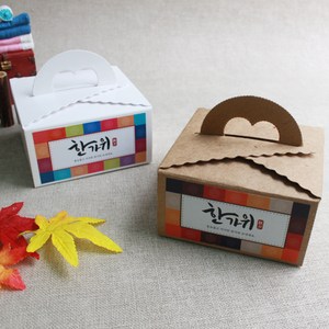 [잼잼아트] 송편상자와 색동스티커(, 화이트상자, 1개