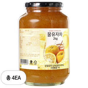 초록원_꿀유자차 2KG, 4개, 1개입