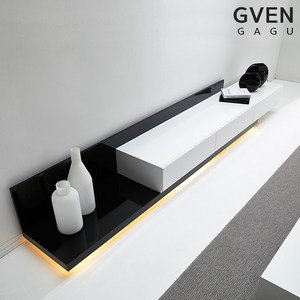 GVEN 지벤 노르마니 LED 익스텐션 모던 거실장 서랍/수납장>>TV장/거실장, 그레이월넛