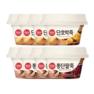 [햇반죽] 달달간식 2종 (단호박죽4/통단팥죽4), 1세트, 280g