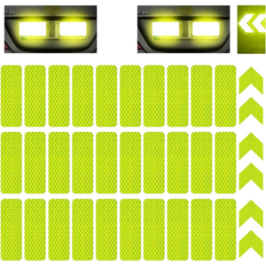 안전 경고 반사 스티커 직사각형 18p + 화살표 18p 세트, 1세트, 그린
