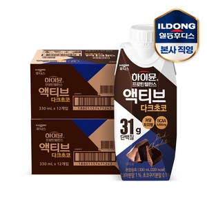 하이뮨 프로틴 밸런스 액티브 다크초코, 330ml, 24개