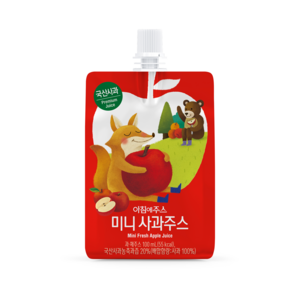 아침에주스 미니 사과 주스, 100ml, 10개