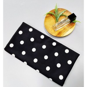 패브릭 원단 면40수 나염원단, 1개, 땡땡이 검정
