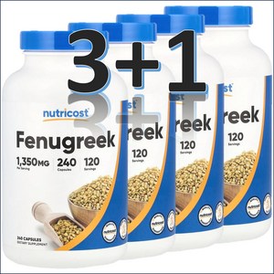 뉴트리코스트 Nuticost Fenugeek Seed 페뉴그릭 호로파씨 240캡슐, 240정, 4개