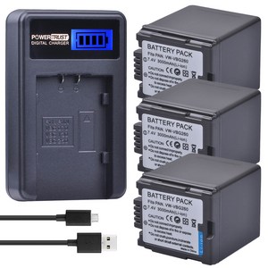 1x3000mAh VW-VBG260 배터리 + LCD USB 충전기 파나소닉 HDC-HS700 TM700, 03 3battey set