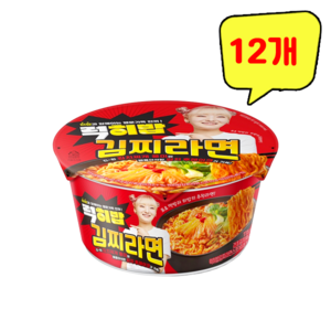 하림 럭히밥 김찌라면 큰컵 115g, 12개