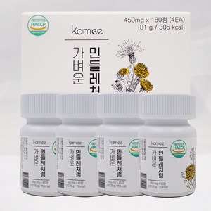 KAMEE 가벼운민들레처럼 고함량 민들레 브로멜라인 4 box, 45정, 4개