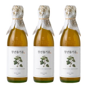 저온압착 청년 들기름, 3개, 350ml