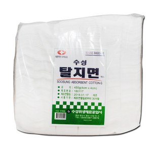 수성 절단솜(4x4) 450g 1봉지/ 탈지솜 탈지면, 1개입, 1개