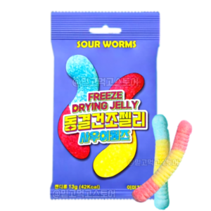 동결건조 젤리 사우어웜즈, 13g, 1개