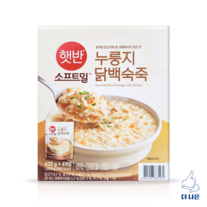 (상온) 비비고 누룽지닭백숙죽 420g, 4개