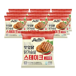 [랭킹닭컴] 맛있닭 닭가슴살 스테이크 고추 100gX10팩(1kg), 단품, 10개, 100g