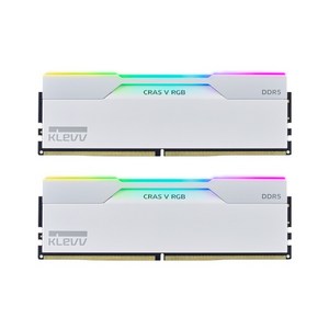 [에센코어] KLEVV DDR5 PC5-48000 CL30 CRAS V RGB WHITE 서린 [32GB (16GB*2)] (6000), 2개