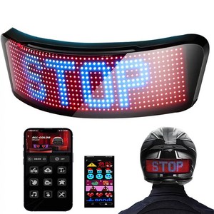 헬멧미등 Led 헬멧 디스플레이 오토바이 경고등 야간 승마 DIY RGB 자전거 미등 APP 프로그래밍 가능한 스크린, Black, 1개