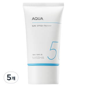 미샤 올 어라운드 세이프 블록 아쿠아 선크림 SPF50+ PA++++, 50ml, 5개