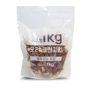 테비사사미 오리 크런치껌 1kg 강아지 간식 대용량 1kg, 1개