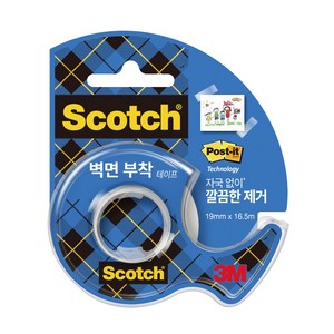 스카치 벽면 부착용 테이프 디스펜서 19mm x 16.5m, 혼합색상, 3개