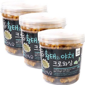 아침애 크로와상 국산 강아지 수제간식 3개세트, 황태와 야채 크로와상 300g, 300g, 3개