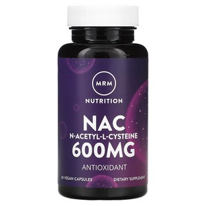 MRM Nutition Nac NAcetylLCysteine 600mg 60 Vegan 캡슐, MRM Nutition Nac NAcetylLCyst, 1개, 60정