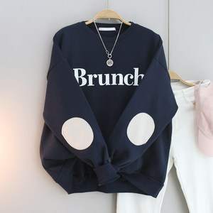 빅사이즈 오버핏 롱티 라운드 기모티 따뜻한 루즈핏 데일리룩 체형커버 박스티 BRUNCH빵떡오버핏맨투맨(기모)