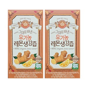 홀베리 그대로 짜낸 유기농 레몬 생강즙 14p, 210g, 2개