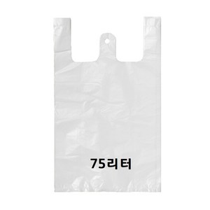 국대 흰색 백색 비닐봉지 비닐봉투, 75L, 1개