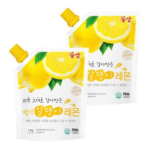 꽃샘식품 별난 알맹이 레몬차, 1kg, 2개