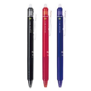 파이롯트 지워지는 프릭션볼펜 노크식 PILOT Fixion 0.38mm 0.5mm 0.7mm, 검정