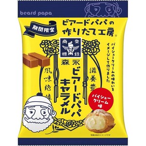 일본 모리나가제과 비어드 파파 캐러멜 파이 퍼프 퍼프맛 69g 6봉지 1세트, 6개