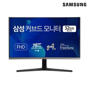 삼성전자 32인치 FHD 75Hz 커브드 모니터, LC32R500FHKXKR, 81cm