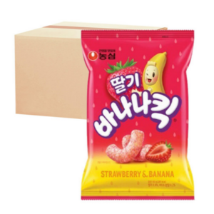 농심 딸기 바나나킥, 60g, 16개