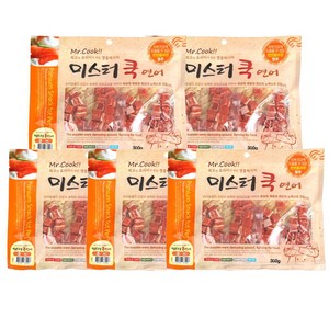 도그펜시아 미스터쿡 강아지 간식 큐브&슬라이스 혼합, 연어맛, 300g, 5개