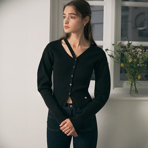 [장원영 착용] 로라로라 여성용 CUT OUT VOLUME SLEEVE 가디건