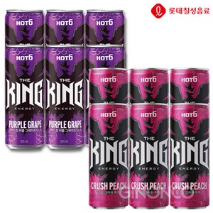 핫식스 더킹 2종 퍼플 그레이프 6캔+크러쉬피치 6캔, 12개, 355ml