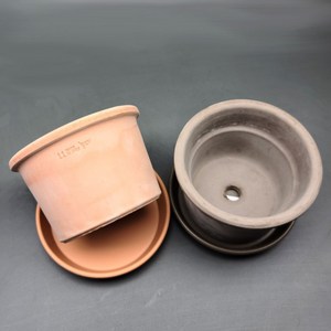 이탈리아 EV 실린더 토분 11x7cm+동그라미 받침, 1개, 그레이