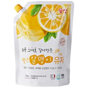 꽃샘 별난 알맹이 유자차, 1개, 1kg