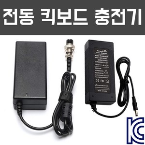 전동킥보드 전기자전거 전동휠 배터리 충전기 어댑터, 2. 42V 2A 충전기 (36V 배터리용), 4번. 1핀 DC 내경 2.1mm, 1개