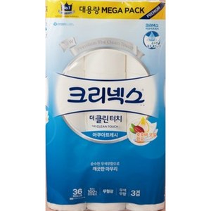 크리넥스 더클린터치(3겹) 30mx36롤 MEGA PACK 순수한 무색무향 클린엠보싱, 36롤, 1개