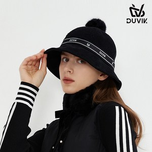 듀빅 여성 코듀로이 FUR 방울 벙거지모자 DC4WAP002BK, 블랙, 블랙:FREE