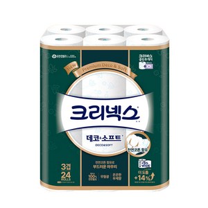 크리넥스 데코&소프트 3겹 화장지, 30m, 24롤, 1개