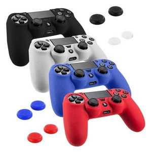 PS4 듀얼쇼크4 실리콘커버 + 아날로그 스틱커버 블랙, 1개, 화이트