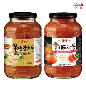 꽃샘 꿀생강차S 1kg+자몽차S 1kg, 1, 본상품선택, 1kg, 1