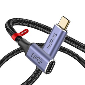 Soopii USB3.2 Gen2x2 20Gbps C타입 연장케이블 S47E, 1m, 1개