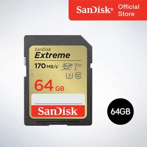 샌디스크코리아 공식인증정품 SD메모리 SDHC Exteme 익스트림 SDXV2 64GB, 1개