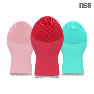 아이예스 무선 충전식 방수 실리콘 진동클렌저, 핑크